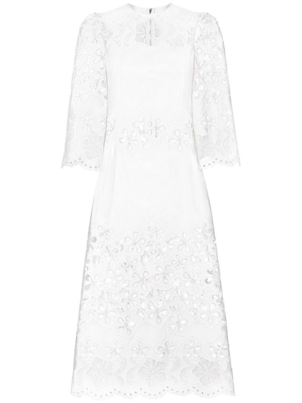 browns Dolce & Gabbana White Broderie Anglaise Dress | Browns Day Dresses