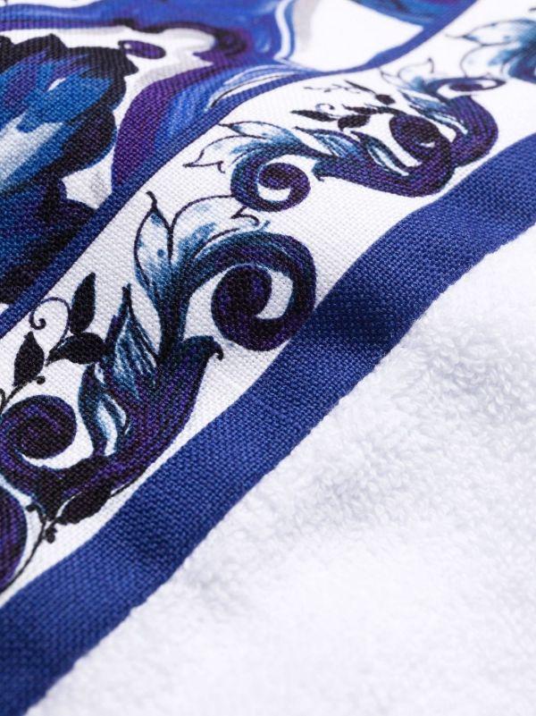 Browns Dolce & Gabbana White Carretto Siciliano Cotton Robe | Browns Dressing Gowns & Robes