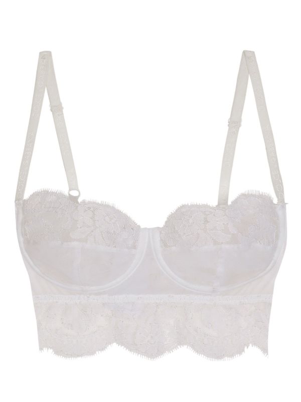 browns Dolce & Gabbana White Chantilly-Lace Balconette Bra | Browns Bras