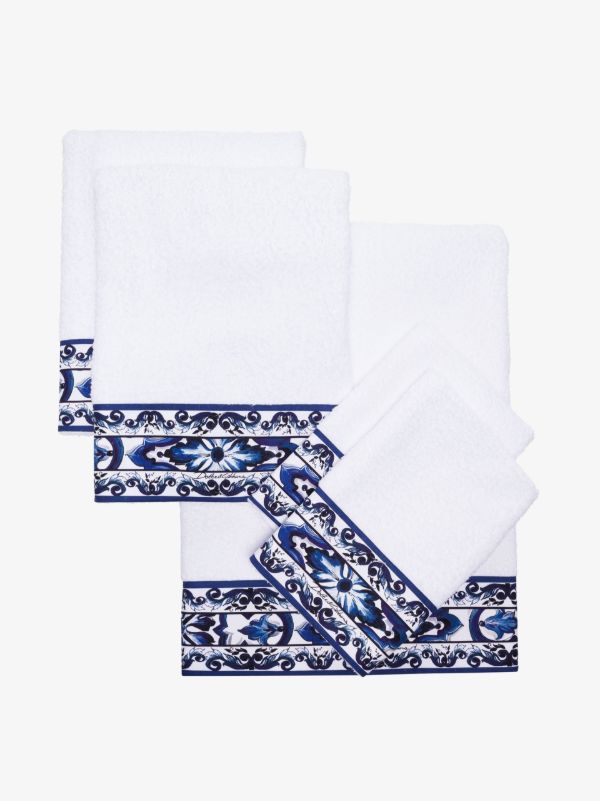 browns Dolce & Gabbana white cotton terry towel set | Browns Towels