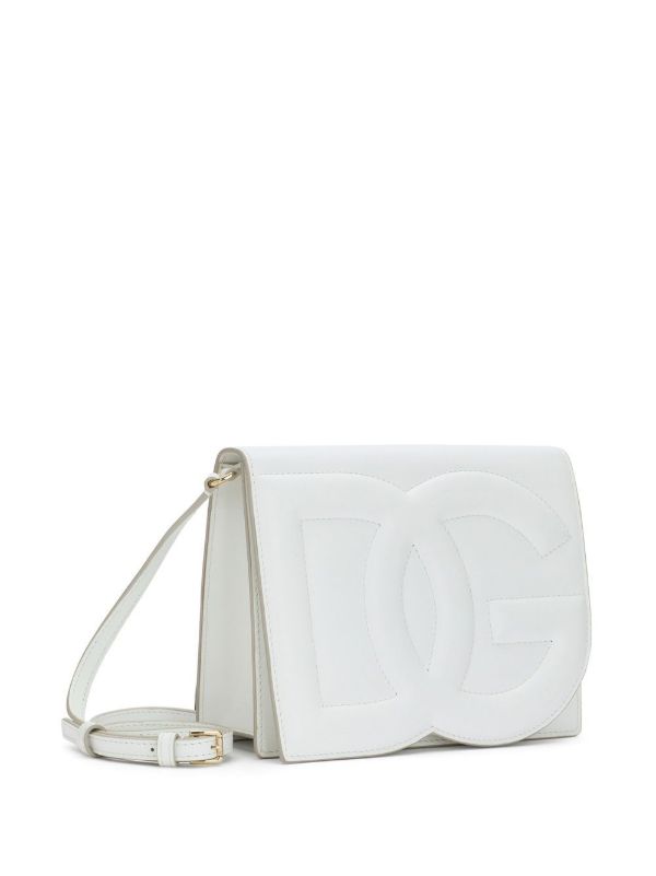 Browns Dolce & Gabbana White DG Logo Leather Cross Body Bag | Browns Messenger & Crossbody Bags