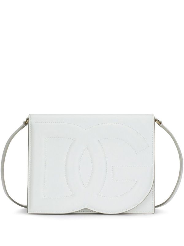 browns Dolce & Gabbana White DG Logo Leather Cross Body Bag | Browns Messenger & Crossbody Bags