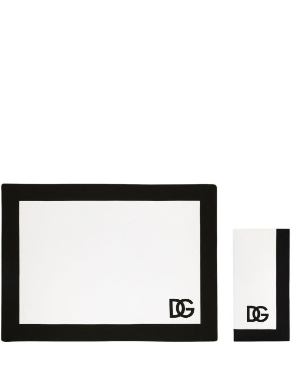 browns Dolce & Gabbana White DG Logo Print Placemat | Browns Table Linen