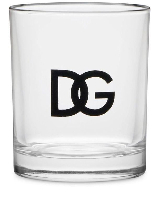 browns Dolce & Gabbana White DG Logo Print Water Glasses | Browns Glassware