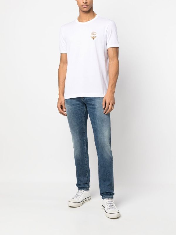 Browns Dolce & Gabbana White Embroidered Cotton T-shirt | Browns T-Shirts