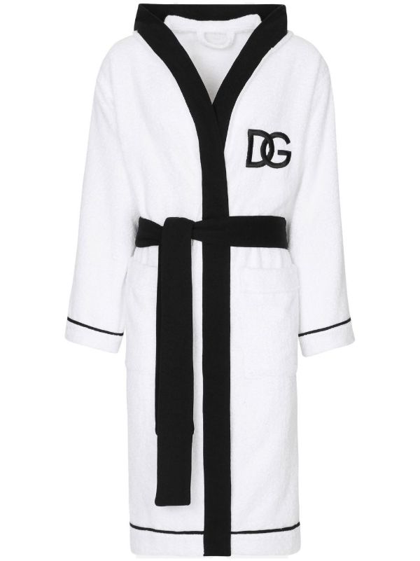 browns Dolce & Gabbana white logo-embroidered cotton robe | Browns Dressing Gowns & Robes