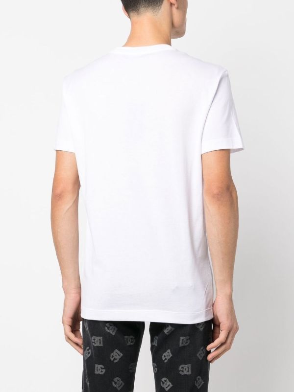 Browns Dolce & Gabbana White Logo Embroidered T-Shirt | Browns T-Shirts