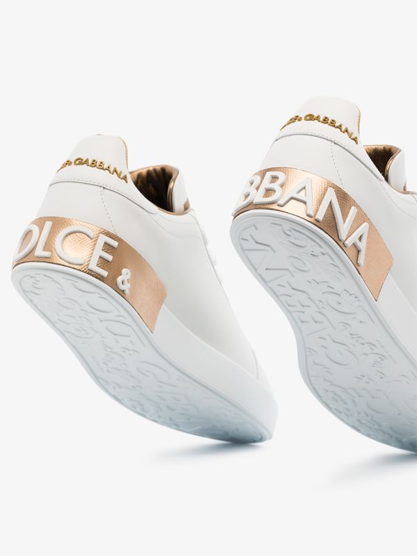 Browns Dolce & Gabbana White Portofino Leather Logo Sneakers | Browns Sneakers