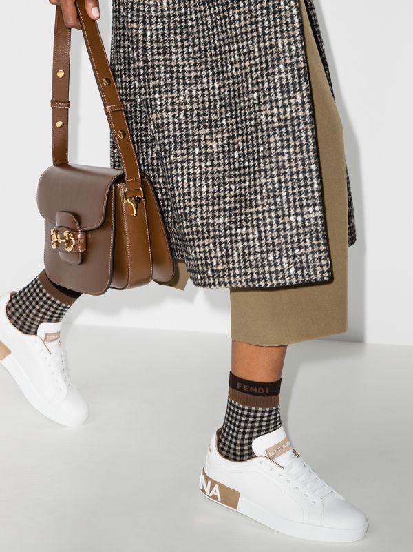 Browns Dolce & Gabbana White Portofino Leather Logo Sneakers | Browns Sneakers