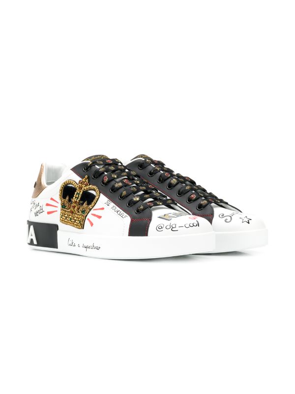 Browns Dolce & Gabbana White Portofino Leather Sneakers | Browns Low-Tops