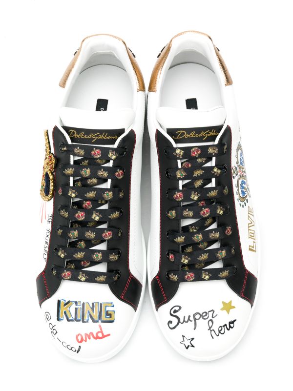 Browns Dolce & Gabbana White Portofino Leather Sneakers | Browns Low-Tops