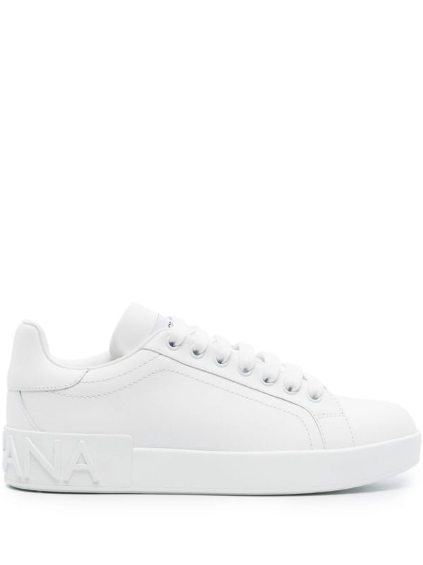 browns Dolce & Gabbana white Portofino leather sneakers | Browns Sneakers