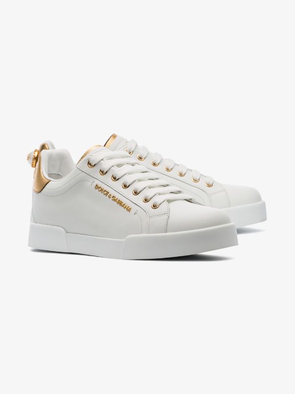 Browns Dolce & Gabbana White Portofino Leather Sneakers | Browns Sneakers