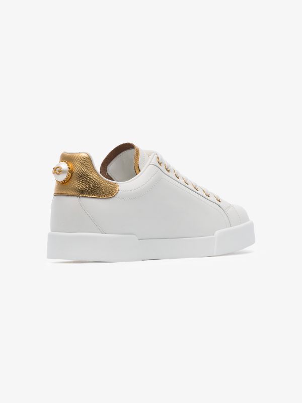 Browns Dolce & Gabbana White Portofino Leather Sneakers | Browns Sneakers