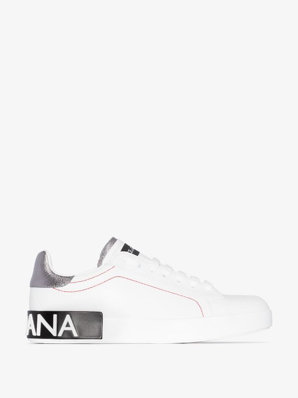 browns Dolce & Gabbana white portofino leather sneakers | Browns Sneakers