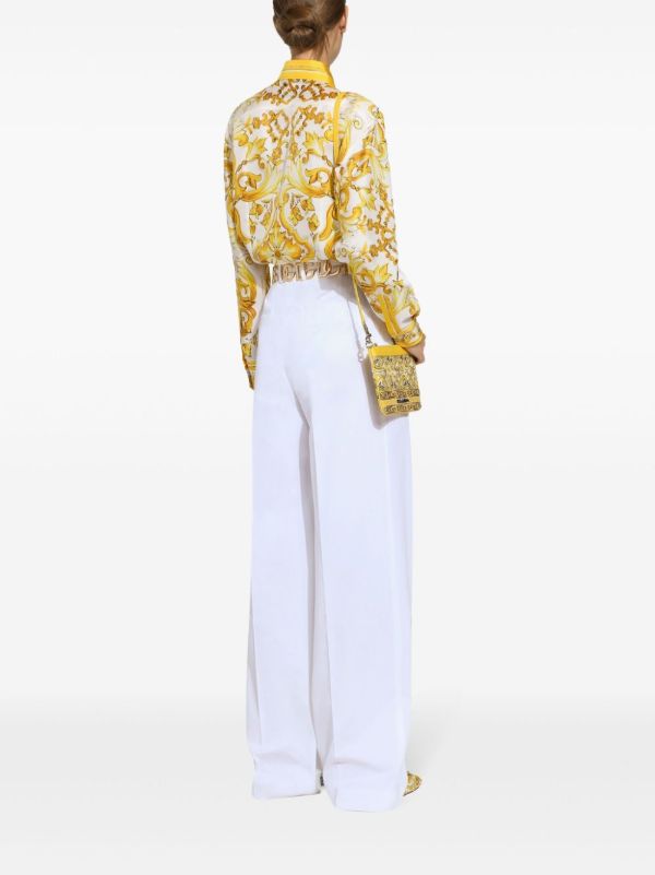 Browns Dolce & Gabbana Wide-Leg Cotton Trousers | Browns Wide-Leg Pants