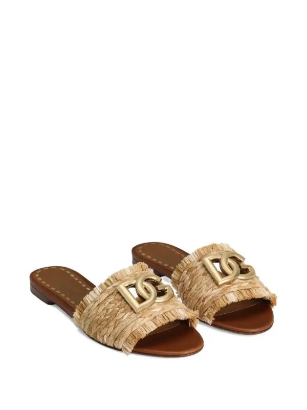 Browns Dolce & Gabbana Woven-raffia Flat Sandals | Browns Sandals