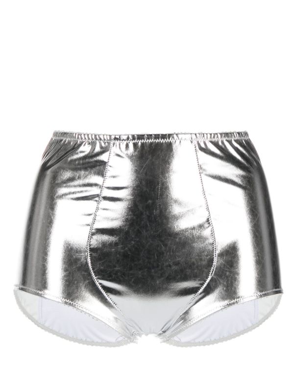 browns Dolce & Gabbana X Kim Kardashian Silver-Tone Metallic Boxers | Browns Panties