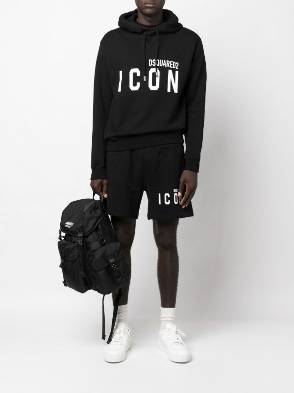 Browns DSQUARED2 Black Logo Print Track Shorts | Browns Track & Running Shorts