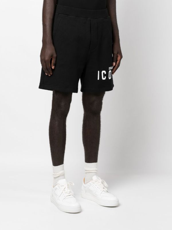 Browns DSQUARED2 Black Logo Print Track Shorts | Browns Track & Running Shorts