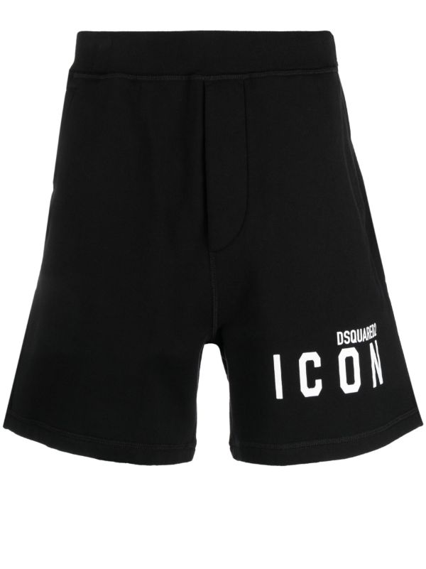browns DSQUARED2 Black logo print track shorts | Browns Track & Running Shorts