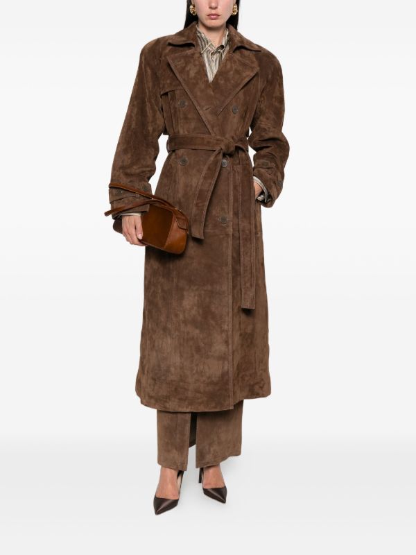 Browns Ducie Corrin Suede Trench Coat | Browns Double Breasted & Peacoats