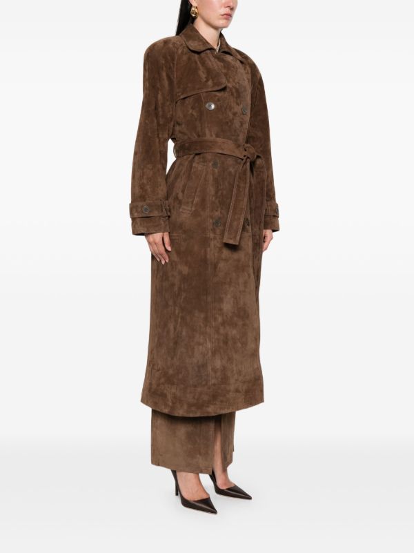 Browns Ducie Corrin Suede Trench Coat | Browns Double Breasted & Peacoats