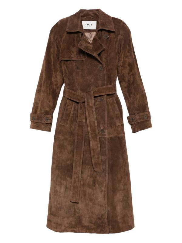 browns ducie Corrin suede trench coat | Browns Double Breasted & Peacoats