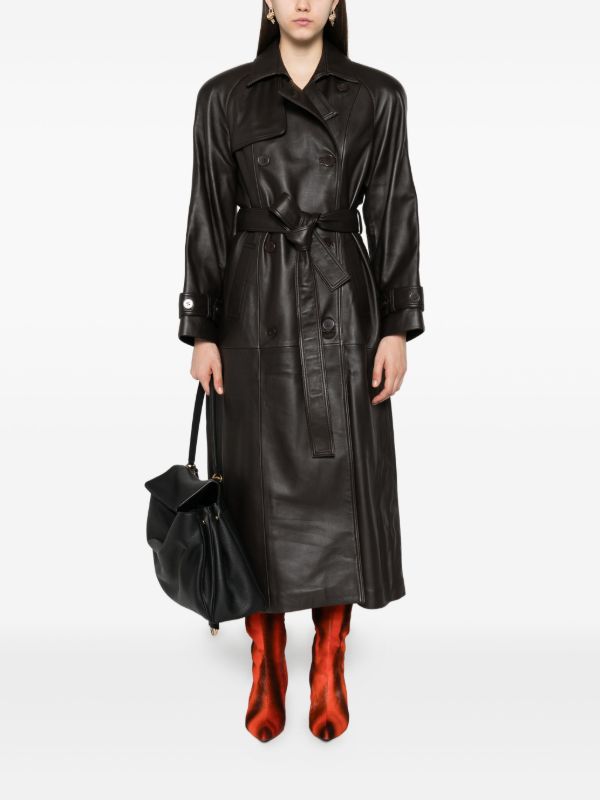 Browns Ducie Double-breasted Belted Leather Coat | Browns Trench Coats & Raincoats