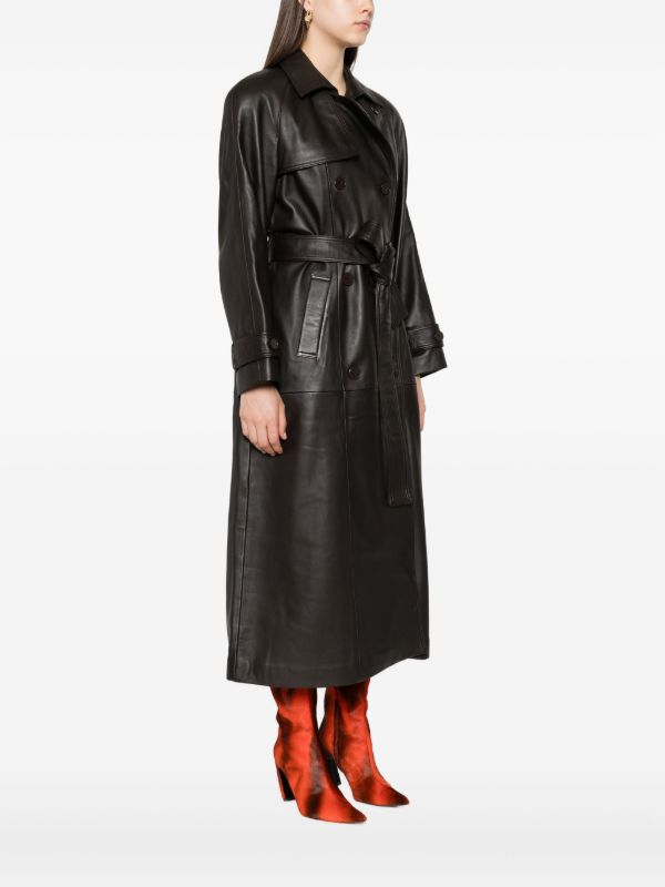 Browns Ducie Double-breasted Belted Leather Coat | Browns Trench Coats & Raincoats