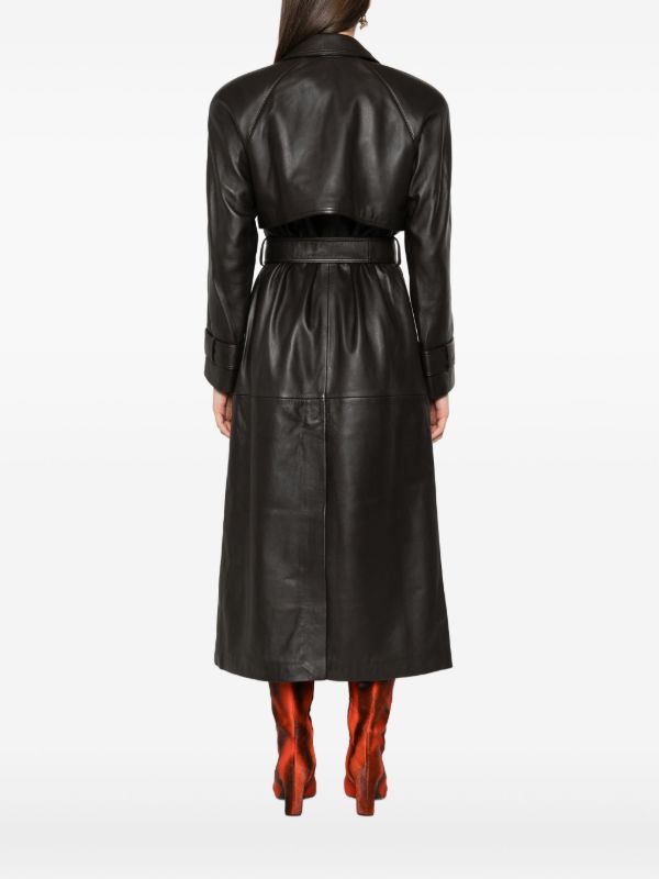 Browns Ducie Double-breasted Belted Leather Coat | Browns Trench Coats & Raincoats