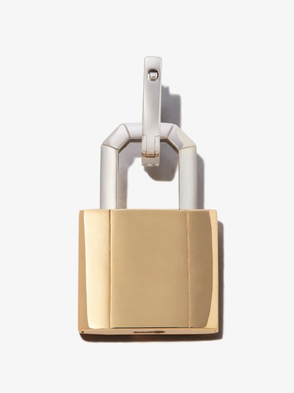 Browns EÉRA 18K White And Yellow Gold Lock Large Diamond Earring | Browns Fine Earrings