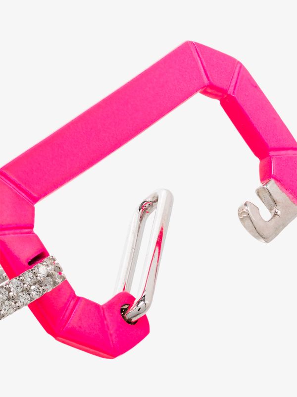 Browns EÉRA 18K White Gold And Pink Chiara Large Diamond Earring | Browns Fine Earrings