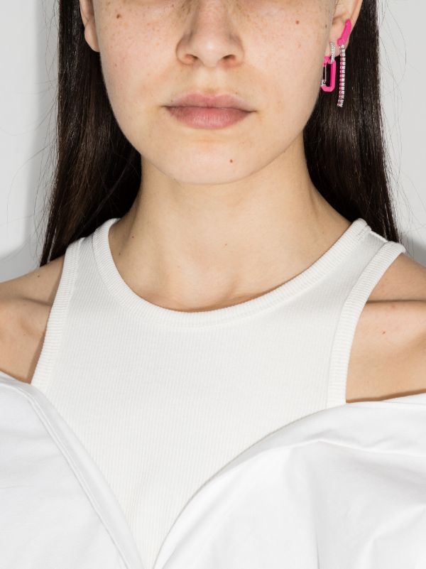 Browns EÉRA 18K White Gold And Pink Chiara Small Diamond Earring | Browns Fine Earrings