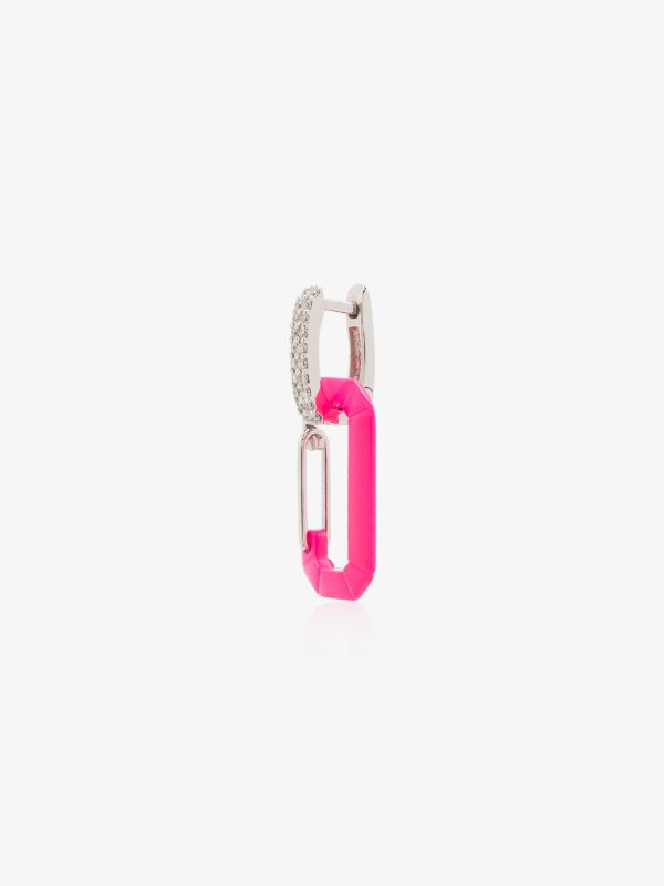 browns EÉRA 18K white gold and pink Chiara small diamond earring | Browns Fine Earrings