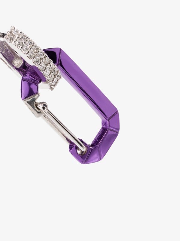 Browns EÉRA 18K White Gold And Purple Chiara Small Diamond Earring | Browns Fine Earrings