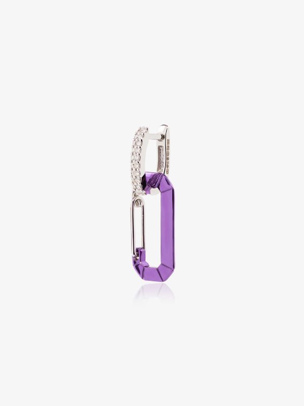 browns EÉRA 18K white gold and purple Chiara small diamond earring | Browns Fine Earrings