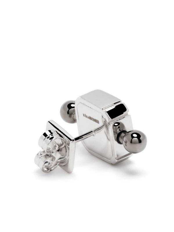 Browns EÉRA 18K White Gold Black Bar Square Post Earring | Browns Earrings