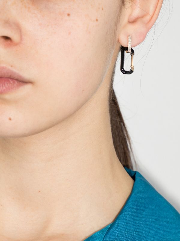 Browns EÉRA 18K Yellow Gold And Black Chiara Small Diamond Earring | Browns Fine Earrings