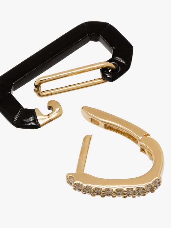Browns EÉRA 18K Yellow Gold And Black Chiara Small Diamond Earring | Browns Fine Earrings