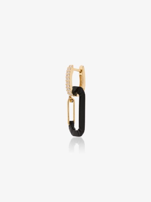 browns EÉRA 18K yellow gold and black Chiara Small Diamond Earring | Browns Fine Earrings