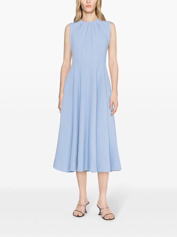 Browns Emilia Wickstead Blue Marlen Crepe Midi Dress | Browns Cocktail & Party Dresses