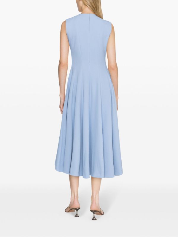 Browns Emilia Wickstead Blue Marlen Crepe Midi Dress | Browns Cocktail & Party Dresses