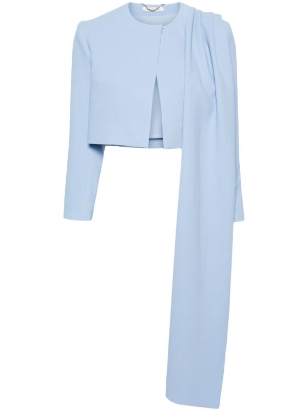 browns Emilia Wickstead Blue Meggie Cropped Jacket | Browns Cropped Jackets