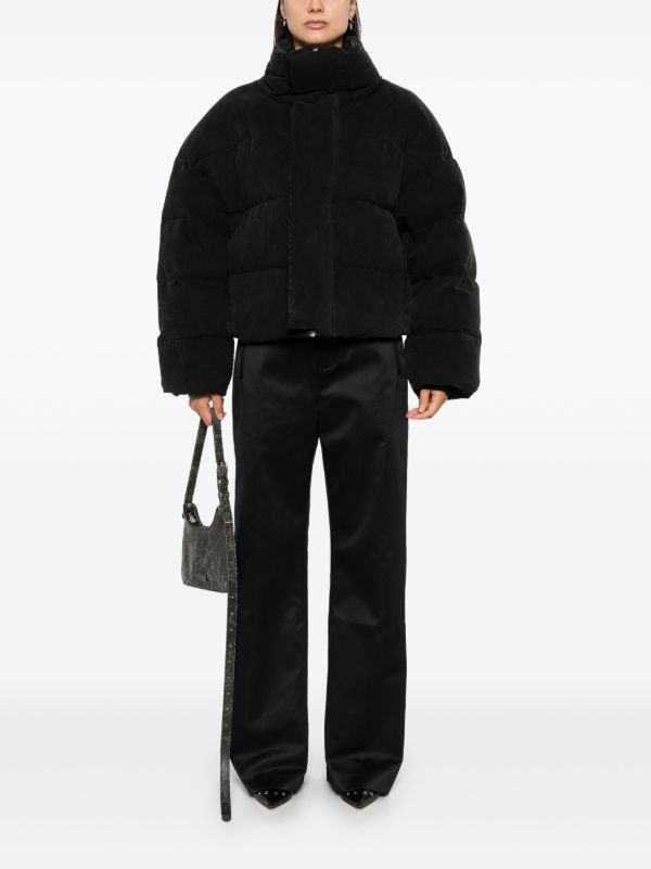 Browns ENTIRE STUDIOS Black Velvet Puffer Jacket | Browns Down Jackets