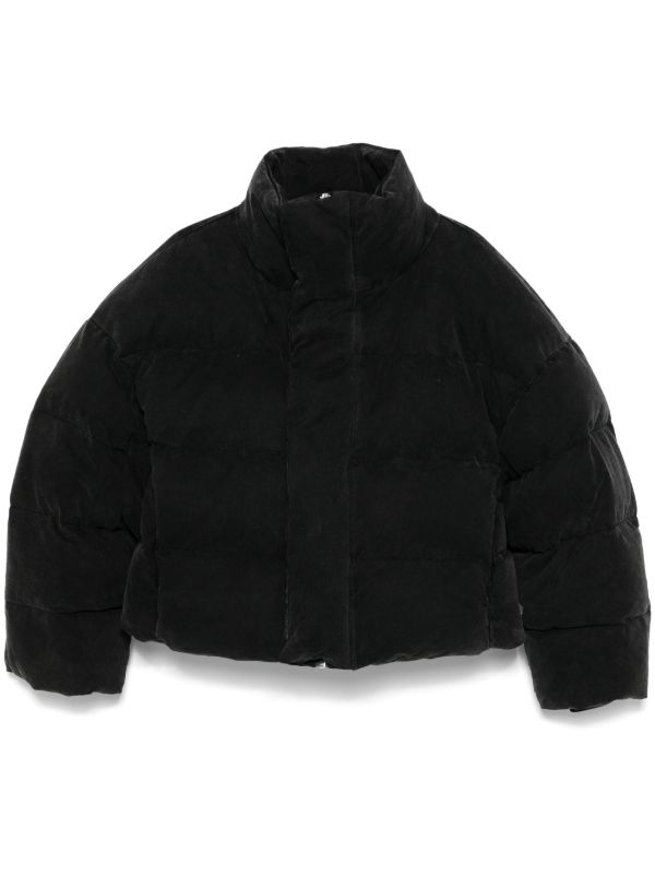 browns ENTIRE STUDIOS Black Velvet Puffer Jacket | Browns Down Jackets