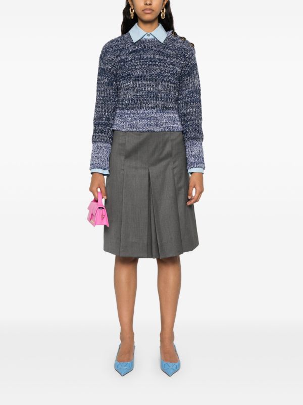 Browns ERDEM Blue Melange-Knit Wool Sweater | Browns Knitted Sweaters