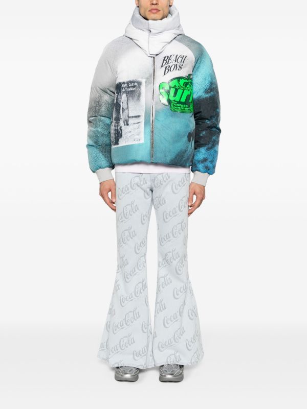 Browns ERL X Coca Cola Cool Grey Low-Rise Flared Jeans | Browns Bootcut Jeans