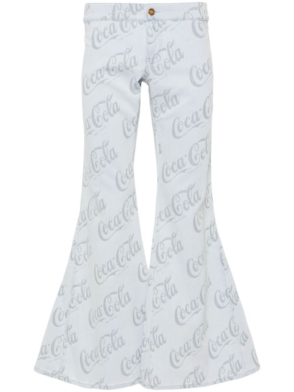 browns ERL x Coca Cola Cool Grey Low-Rise Flared Jeans | Browns Bootcut Jeans