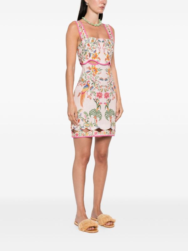 Browns FARM Rio Floral-embroidery Mini Dress | Browns Day Dresses